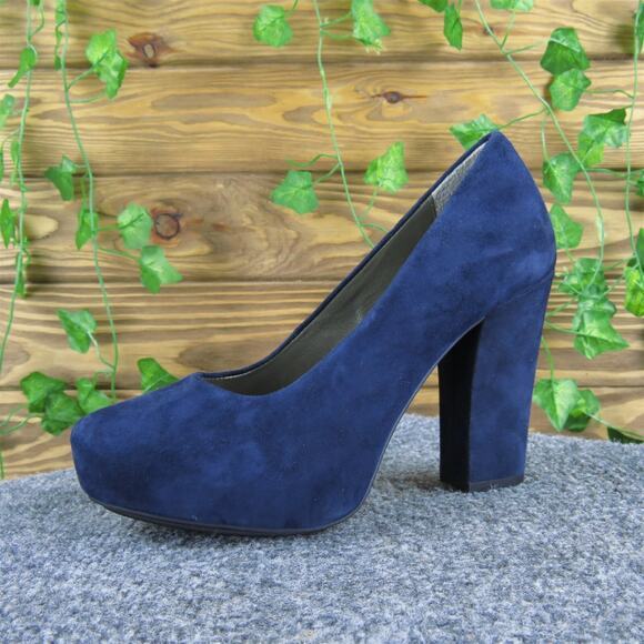 Me Too Women's Leeanna Platform Blue Suede Pump‎ 7 Medium Gently Used 2025 - Picture 1 of 7